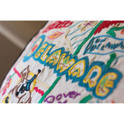 Quirks! Pillows Delaware Hand-Embroidered Pillow