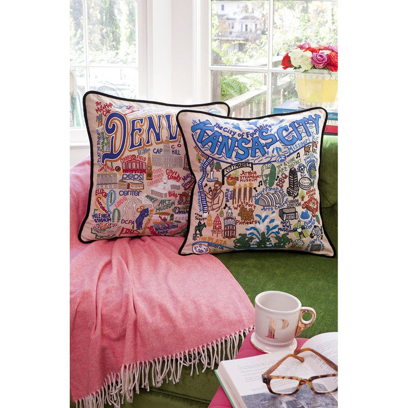 Quirks! Pillows Denver Hand-Embroidered Pillow