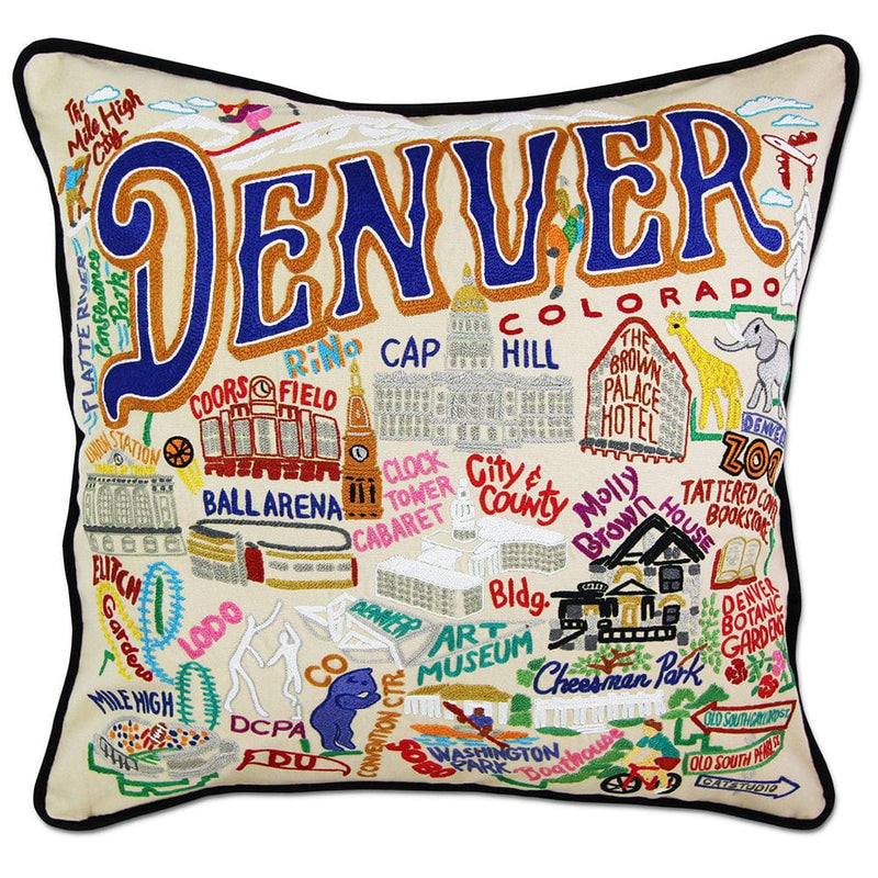 Quirks! Pillows Denver Hand-Embroidered Pillow