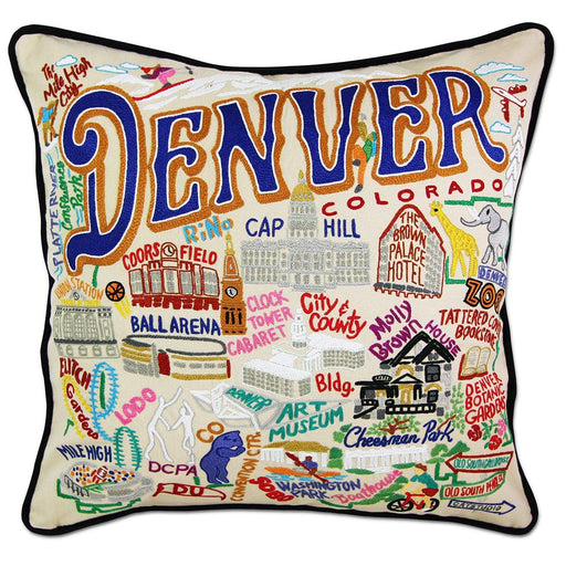Quirks! Pillows Denver Hand-Embroidered Pillow