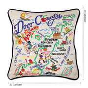 Quirks! Pillows Door County Hand-Embroidered Pillow