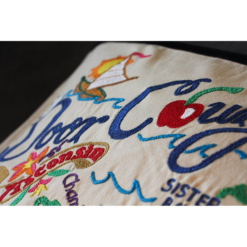 Quirks! Pillows Door County Hand-Embroidered Pillow