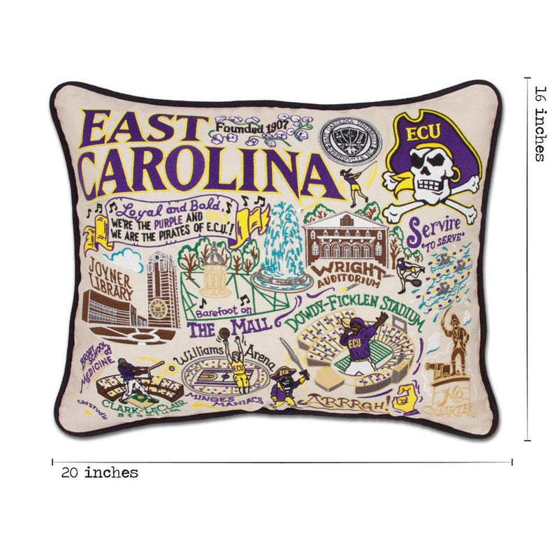 Quirks! Pillows East Carolina University Collegiate Embroidered Pillow by CatStudio