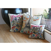 Quirks! Pillows Eiffel Tower Paris Hand-Embroidered Pillow