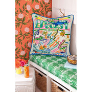 Quirks! Pillows Emerald Coast Hand-Embroidered Pillow