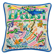 Quirks! Pillows Emerald Coast Hand-Embroidered Pillow