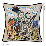 Quirks! Pillows Empire State Hand-Embroidered Pillow