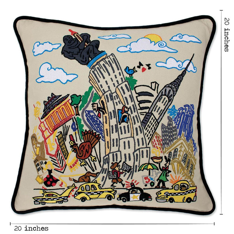 Quirks! Pillows Empire State Hand-Embroidered Pillow