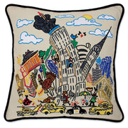 Quirks! Pillows Empire State Hand-Embroidered Pillow