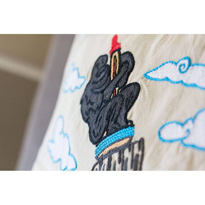 Quirks! Pillows Empire State Hand-Embroidered Pillow