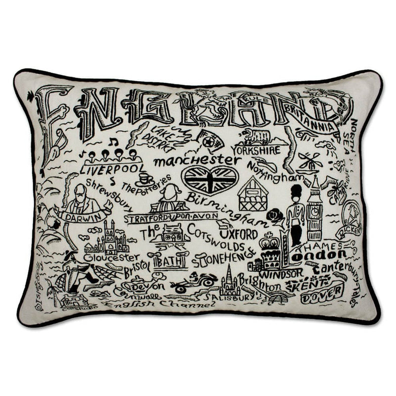 Quirks! Pillows England Hand-Guided Machine Pillow by CatStudio