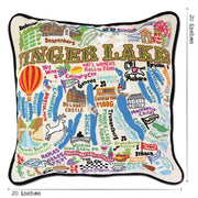 Quirks! Pillows Finger Lakes Hand-Embroidered Pillow