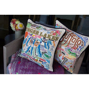 Quirks! Pillows Finger Lakes Hand-Embroidered Pillow