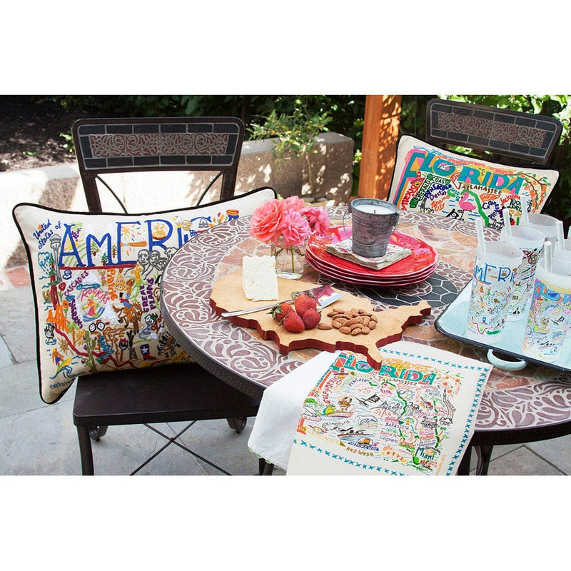 Quirks! Pillows Florida Hand-Embroidered Pillow