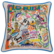 Quirks! Pillows Florida Hand-Embroidered Pillow