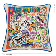 Quirks! Pillows Florida Hand-Embroidered Pillow