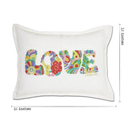 Quirks! Pillows Flower Power Love Letters Hand-Embroidered Pillow - Available in Bright or Pastel by CatStudio