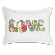 Quirks! Pillows Flower Power Love Letters Hand-Embroidered Pillow - Available in Bright or Pastel by CatStudio