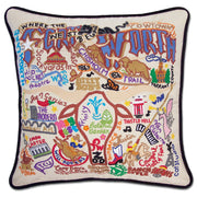 Quirks! Pillows Fort Worth, TX Hand-Embroidered Pillow
