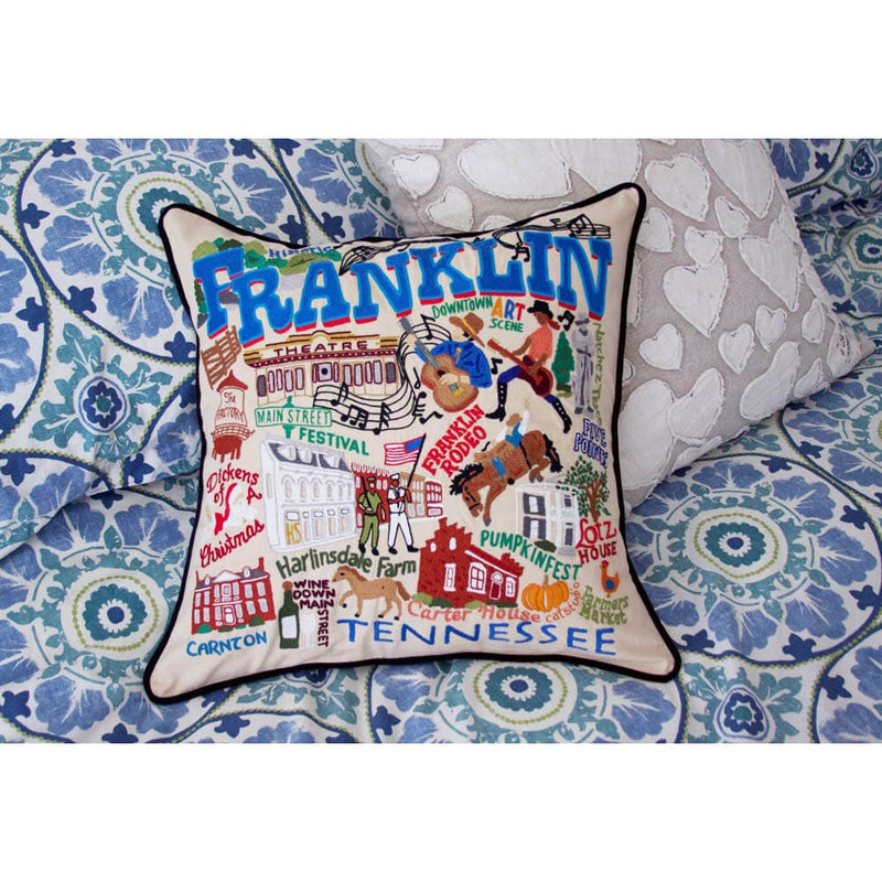 Quirks! Pillows Franklin Hand-Embroidered Pillow by CatStudio