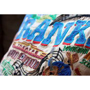 Quirks! Pillows Franklin Hand-Embroidered Pillow by CatStudio