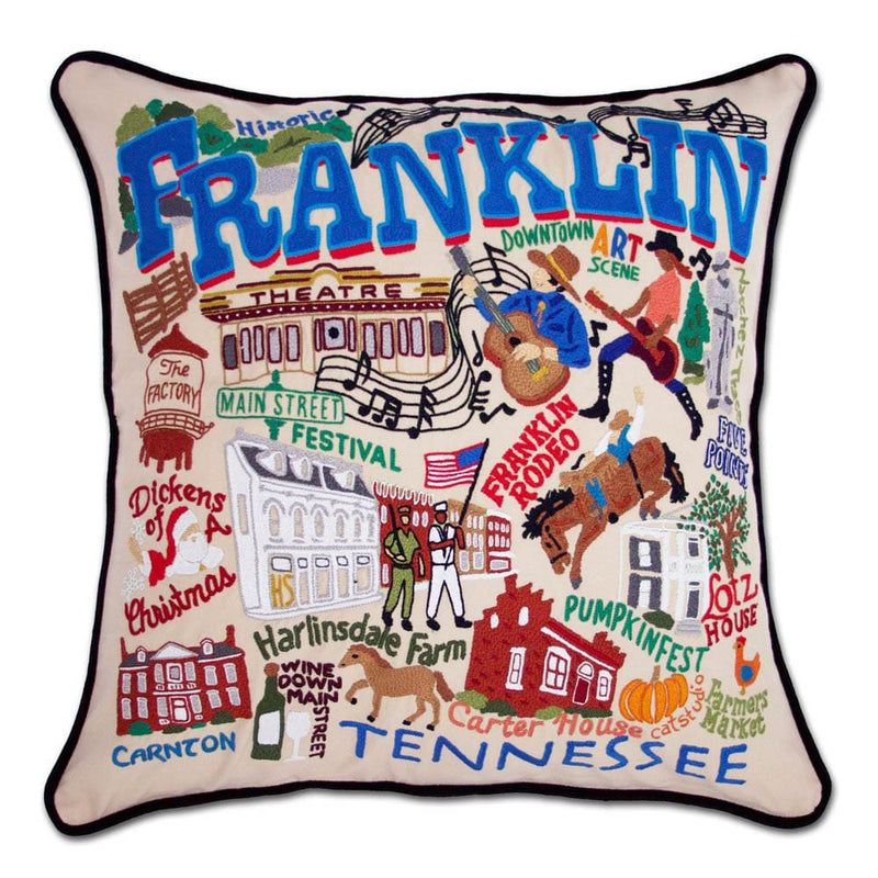 Quirks! Pillows Franklin Hand-Embroidered Pillow by CatStudio
