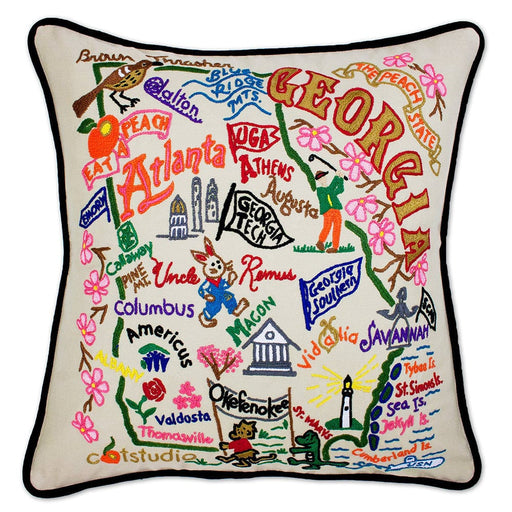 Quirks! Pillows Georgia Hand-Embroidered Pillow