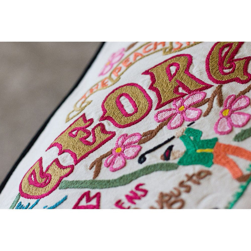Quirks! Pillows Georgia Hand-Embroidered Pillow