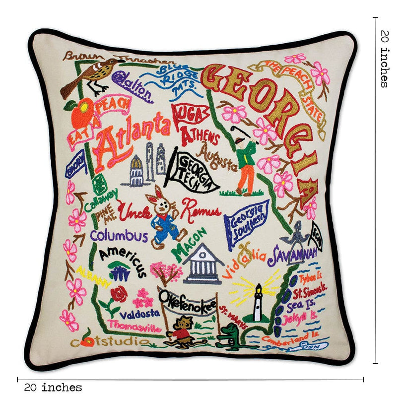 Quirks! Pillows Georgia Hand-Embroidered Pillow