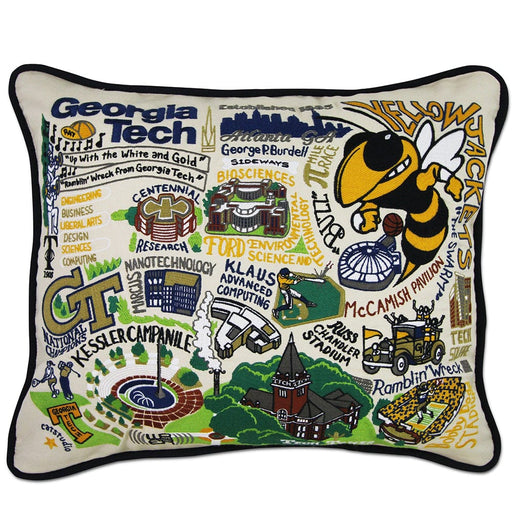 Quirks! Pillows Georgia Tech Collegiate Hand-Embroidered Pillow