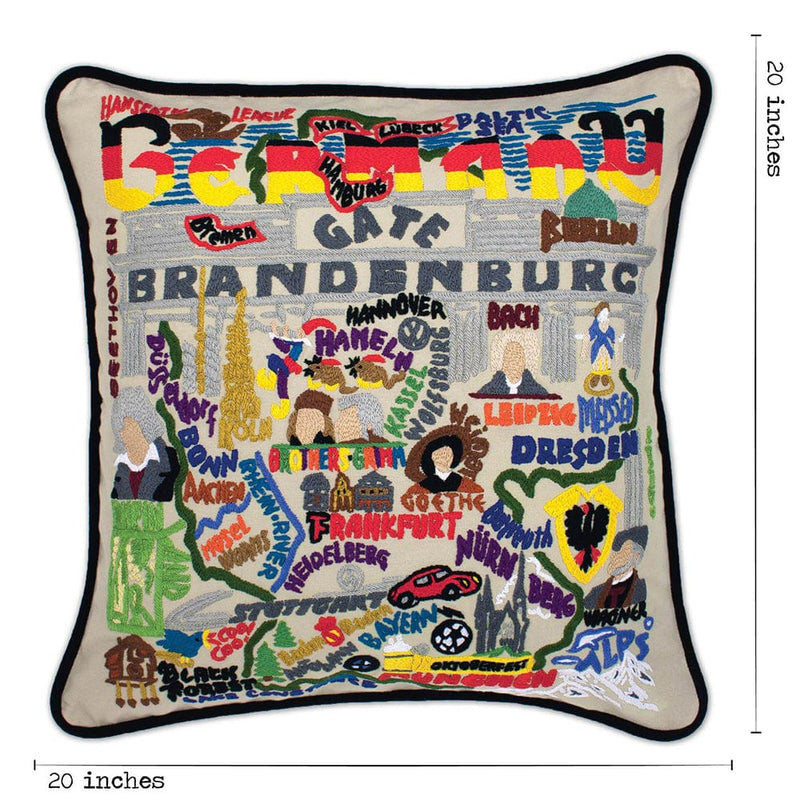 Quirks! Pillows Germany Hand-Embroidered Pillow