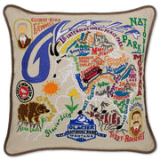 Quirks! Pillows Glacier Park Hand-Embroidered Pillow