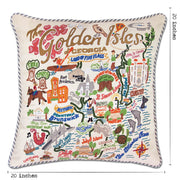 Quirks! Pillows Golden Isles Hand-Embroidered Pillow