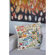 Quirks! Pillows Golden Isles Hand-Embroidered Pillow