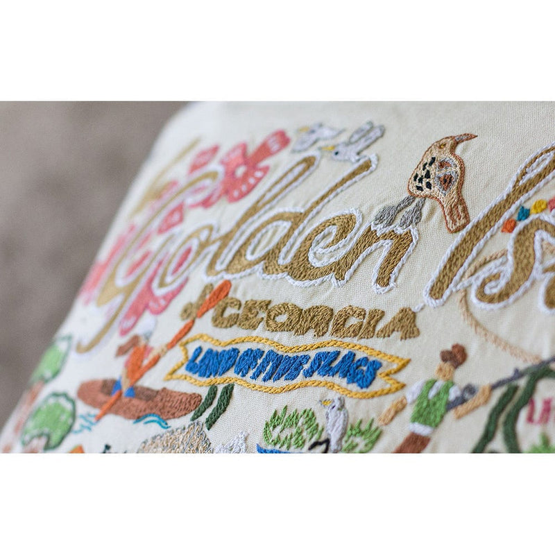 Quirks! Pillows Golden Isles Hand-Embroidered Pillow