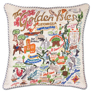 Quirks! Pillows Golden Isles Hand-Embroidered Pillow