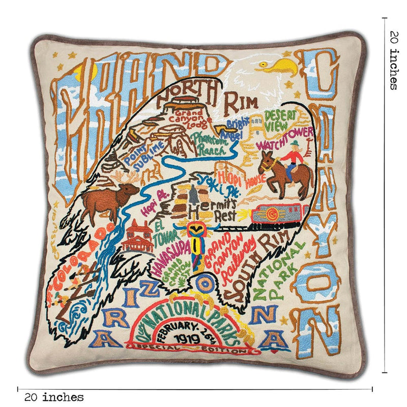 Quirks! Pillows Grand Canyon Hand-Embroidered Pillow