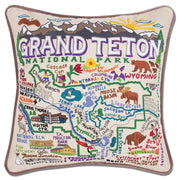 Quirks! Pillows Grand Teton Hand-Embroidered Pillow