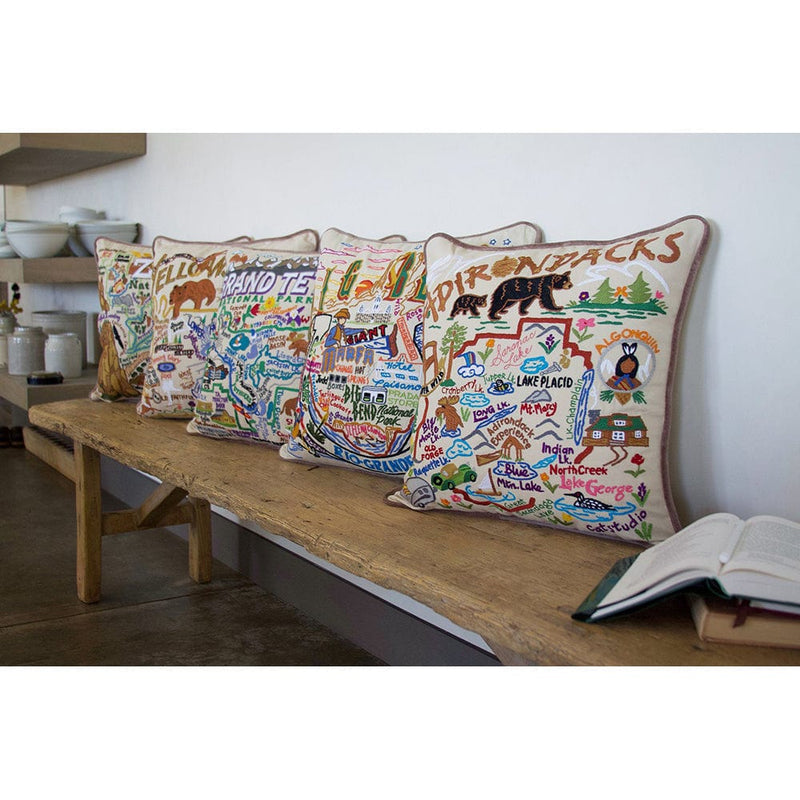 Quirks! Pillows Grand Teton Hand-Embroidered Pillow