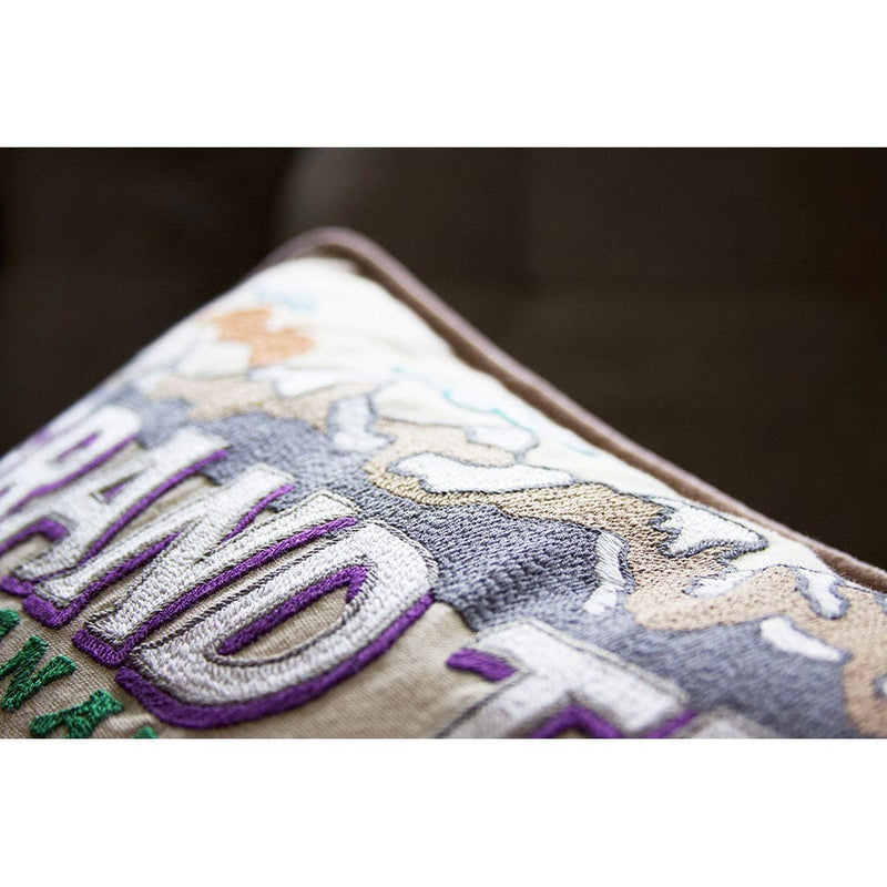 Quirks! Pillows Grand Teton Hand-Embroidered Pillow