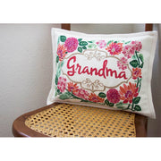 Quirks! Pillows Grandma Love Letters Hand-Embroidered Pillow by CatStudio