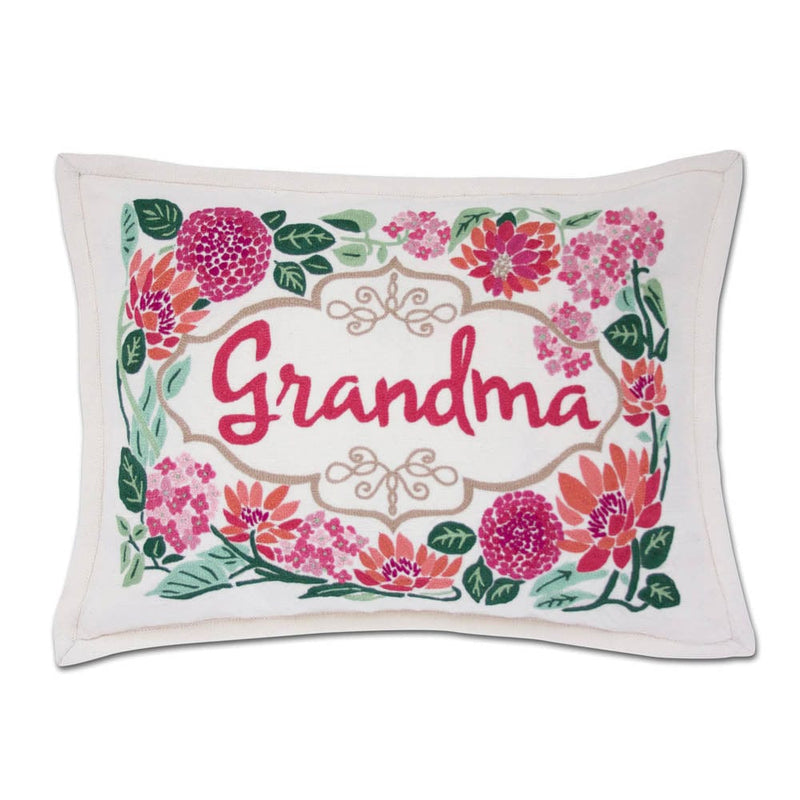 Quirks! Pillows Grandma Love Letters Hand-Embroidered Pillow by CatStudio