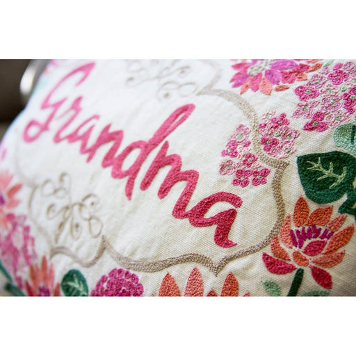 Quirks! Pillows Grandma Love Letters Hand-Embroidered Pillow by CatStudio