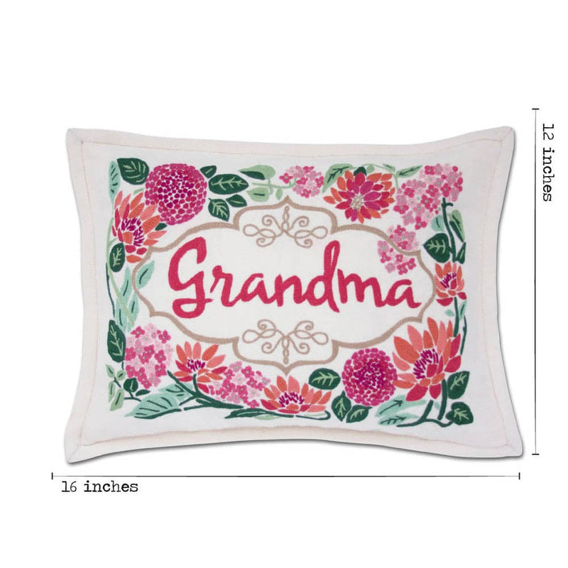 Quirks! Pillows Grandma Love Letters Hand-Embroidered Pillow by CatStudio