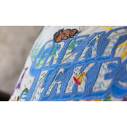 Quirks! Pillows Great Lakes Hand-Embroidered Pillow