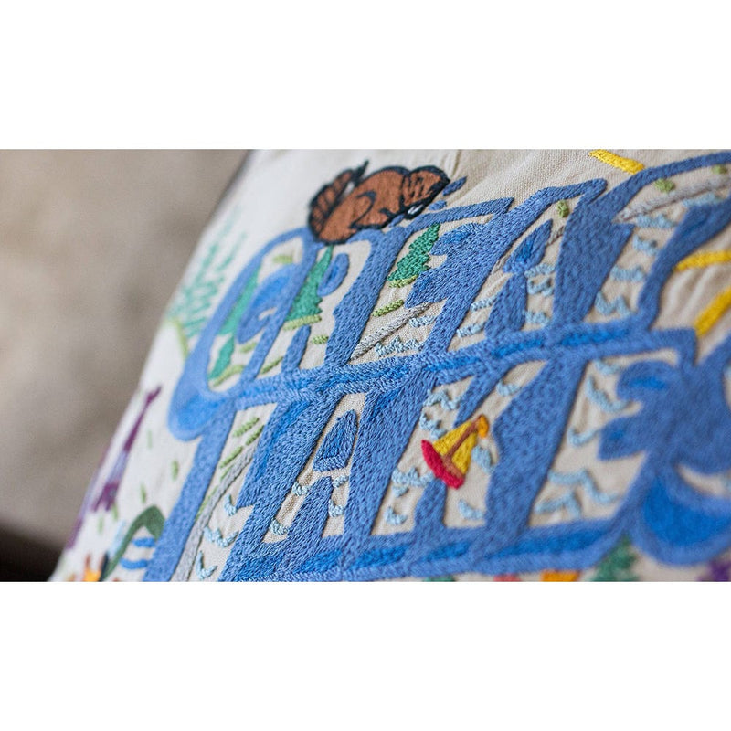 Quirks! Pillows Great Lakes Hand-Embroidered Pillow