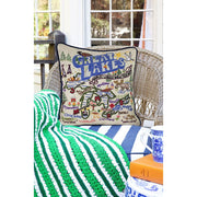 Quirks! Pillows Great Lakes Hand-Embroidered Pillow