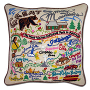 Quirks! Pillows Great Smoky Mountains Hand-Embroidered Pillow