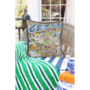 Quirks! Pillows Greece Hand-Embroidered Pillow