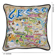Quirks! Pillows Greece Hand-Embroidered Pillow